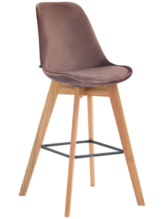 Taburete de bar Metz terciopelo natural, marrón