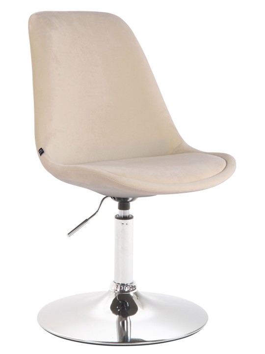Silla de comedor Maverick terciopelo cromo, crema