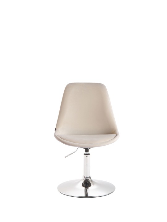 Silla de comedor Maverick terciopelo cromo, crema