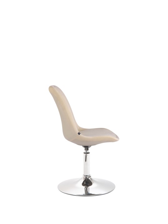Silla de comedor Maverick terciopelo cromo, crema