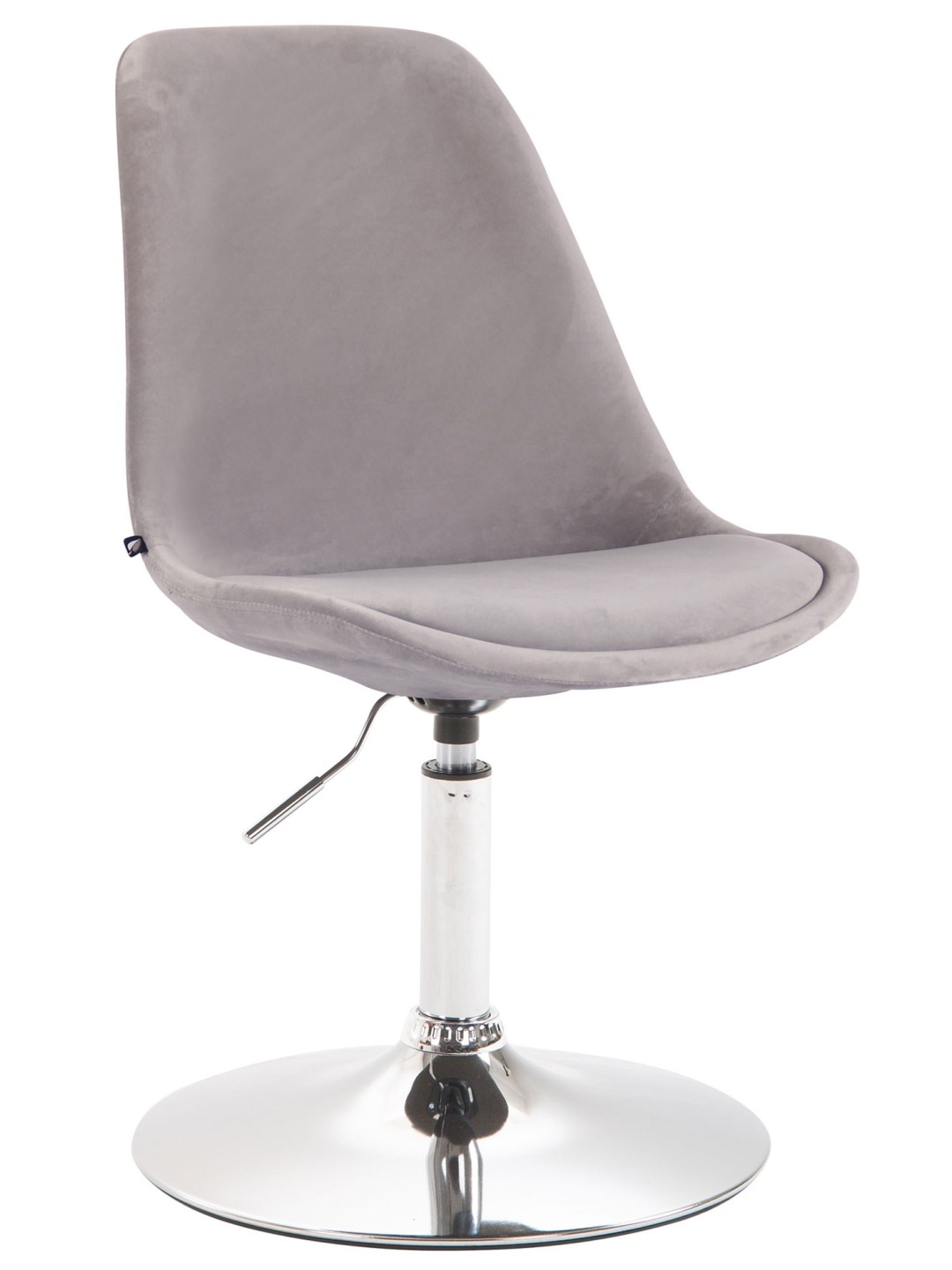 Silla de comedor Maverick terciopelo cromo, gris