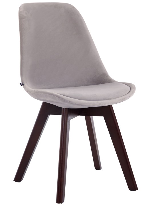Silla de visita Borneo V2 terciopelo nogal, gris