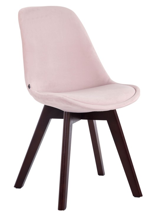 Silla de visita Borneo V2 terciopelo nogal, rosa