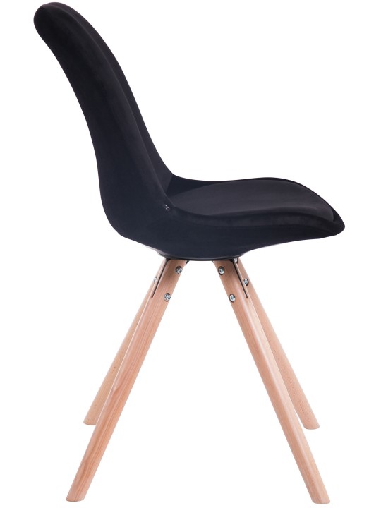 Silla de visita Toulouse terciopelo redonda natural, negro