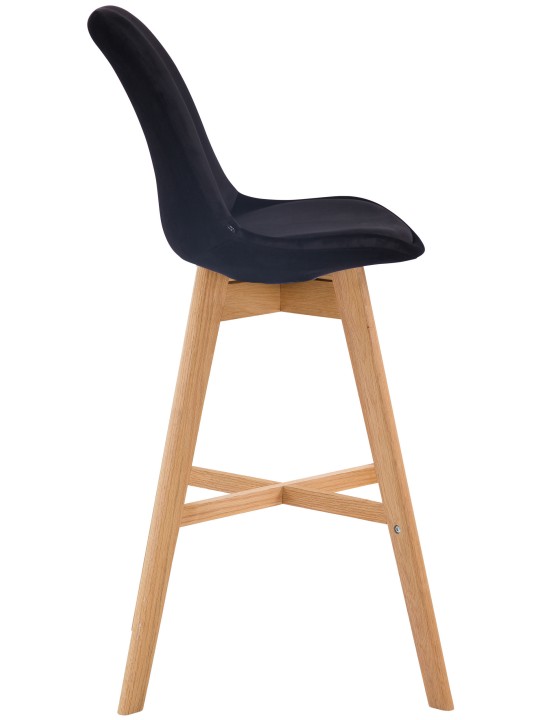 Taburete de bar Cannes terciopelo natural, negro