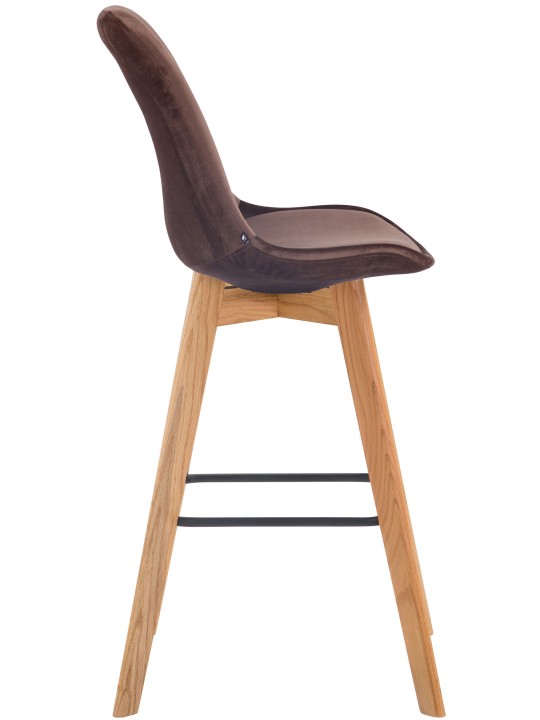 Taburete de bar Metz terciopelo natural, marrón