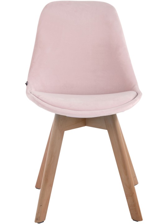 Silla de visita Borneo V2 terciopelo natural, rosa