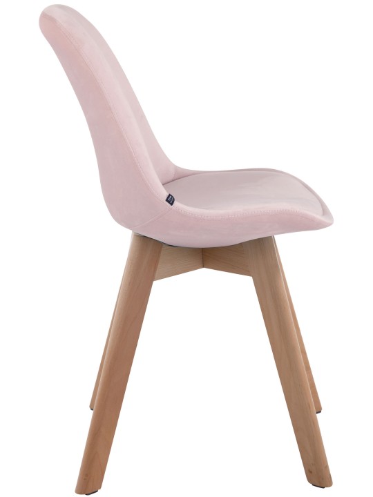 Silla de visita Borneo V2 terciopelo natural, rosa