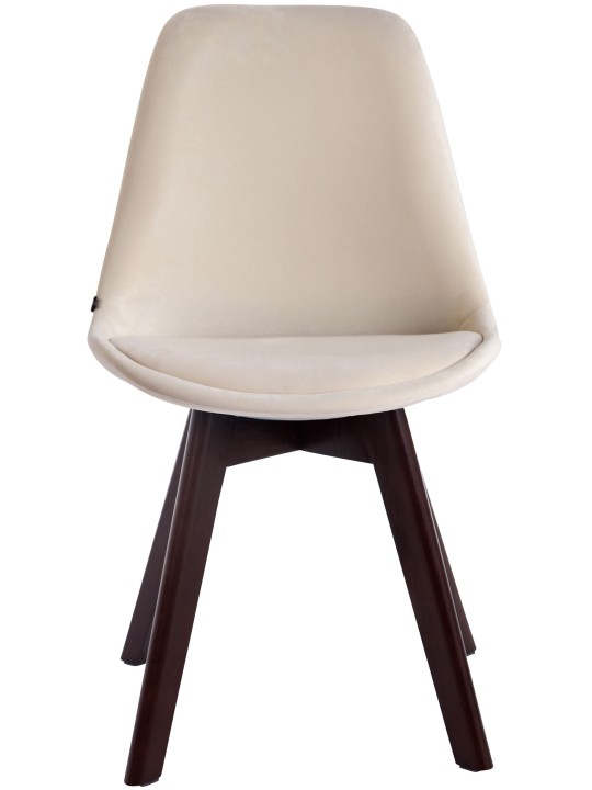 Silla de visita Borneo V2 terciopelo nogal, crema