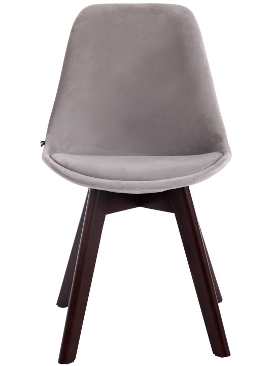 Silla de visita Borneo V2 terciopelo nogal, gris