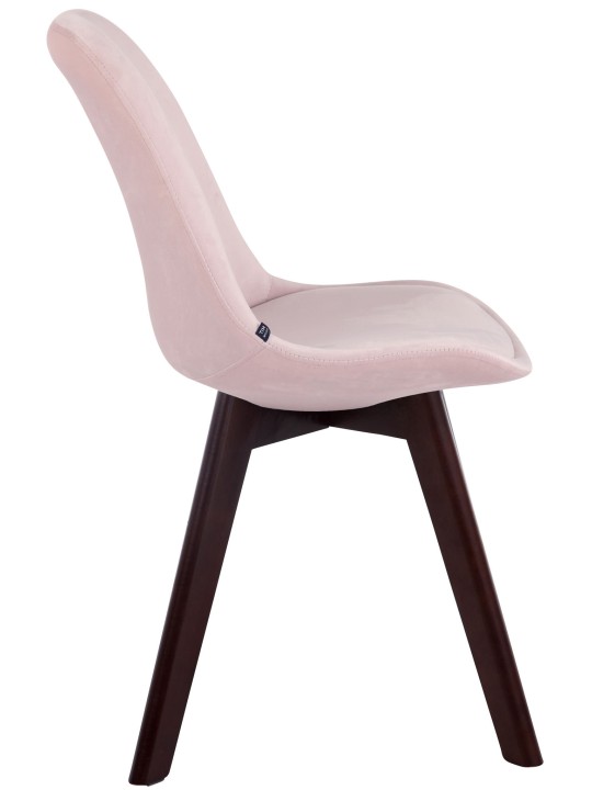 Silla de visita Borneo V2 terciopelo nogal, rosa