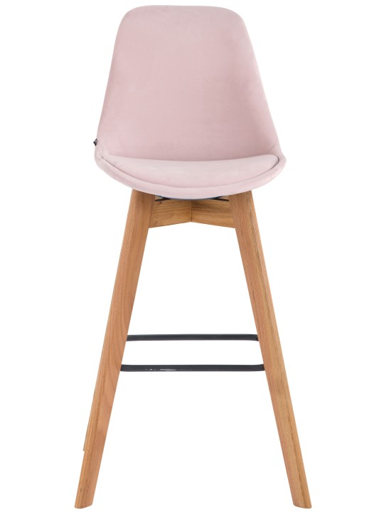 Juego de 2 taburetes de bar Metz terciopelo natural, rosa