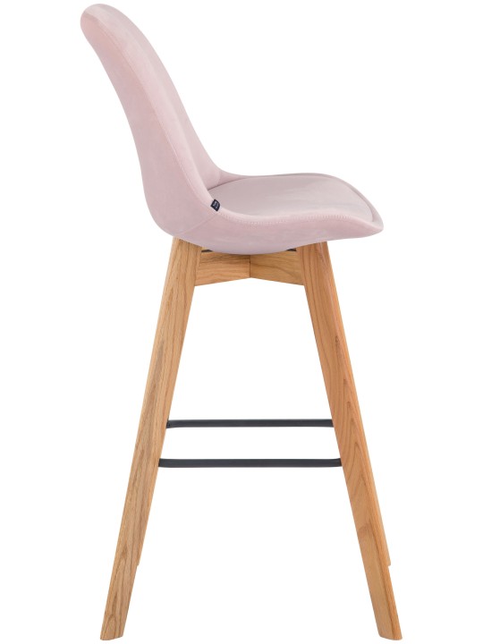 Juego de 2 taburetes de bar Metz terciopelo natural, rosa