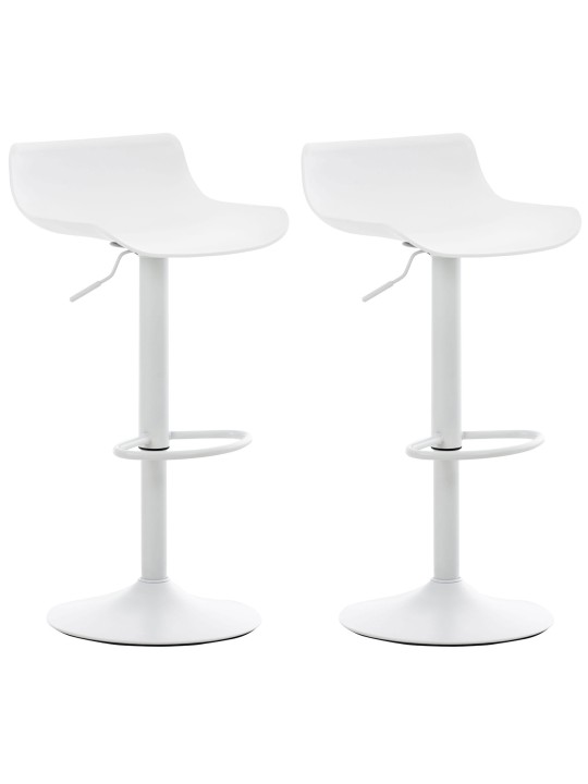 Juego de 2 taburetes de bar Aveiro, blanco