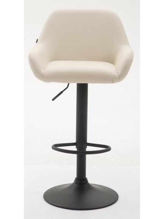 Juego de 2 taburetes de bar Braga piel sintética, crema