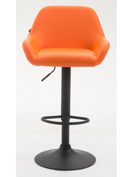 Juego de 2 taburetes de bar Braga piel sintética, naranja Juego de 2 taburetes de bar Braga piel sintética, naranja
