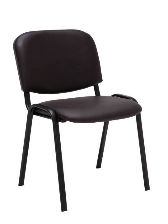 Juego de 4 sillas de visita Ken piel sintética, marrón Juego de 4 sillas de visita Ken piel sintética, marrón