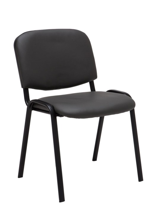 Juego de 4 sillas de visita Ken piel sintética, gris Juego de 4 sillas de visita Ken piel sintética, gris