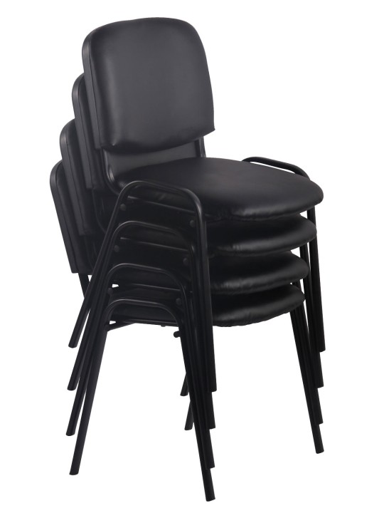 Juego de 4 sillas de visita Ken piel sintética, verde