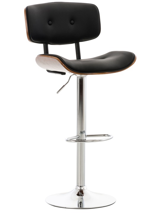 Taburete de bar Sarnia piel sintética, nogal/negro Taburete de bar Sarnia piel sintética, nogal/negro