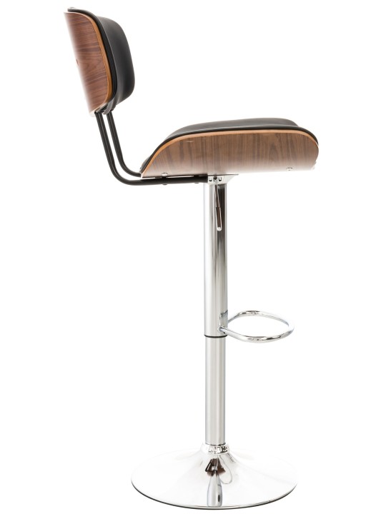 Taburete de bar Sarnia piel sintética, nogal/negro Taburete de bar Sarnia piel sintética, nogal/negro