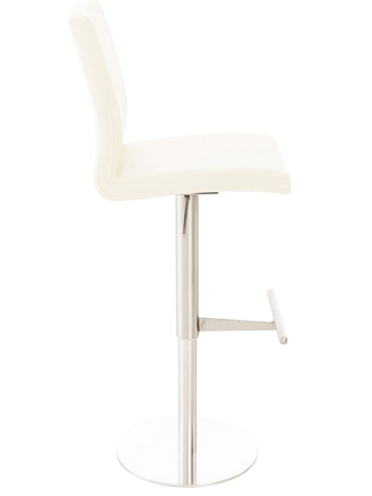 Taburete de bar Cadiz piel sintética acero inoxidable, crema