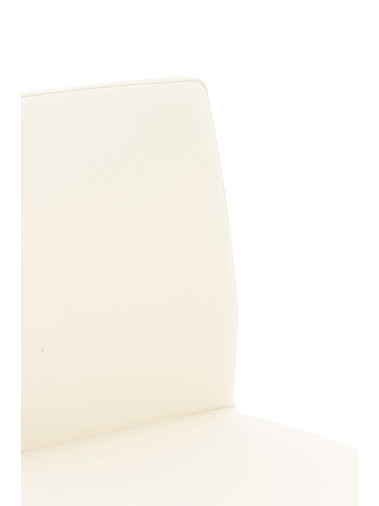 Taburete de bar Cadiz piel sintética acero inoxidable, crema