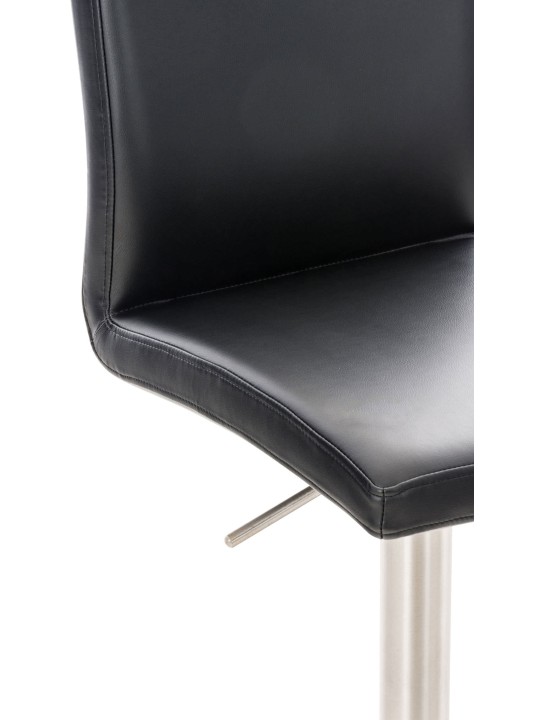 Taburete de bar Cadiz piel sintética acero inoxidable, negro