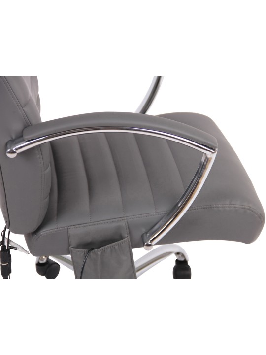 Silla de oficina Valais de piel sintética con función de masaje, gris