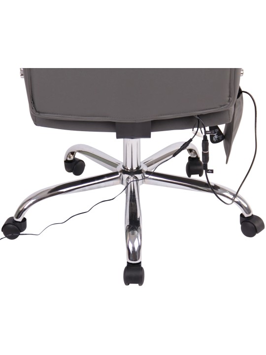 Silla de oficina Valais de piel sintética con función de masaje, gris