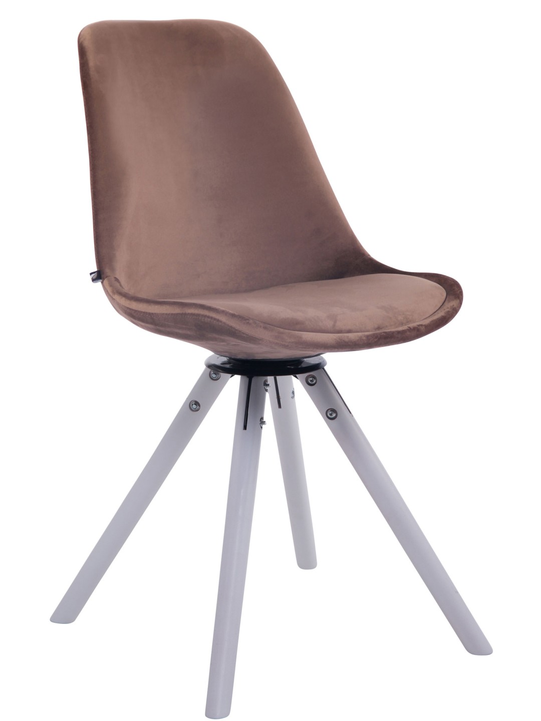 Silla de comedor redonda de terciopelo Troyes, marrón