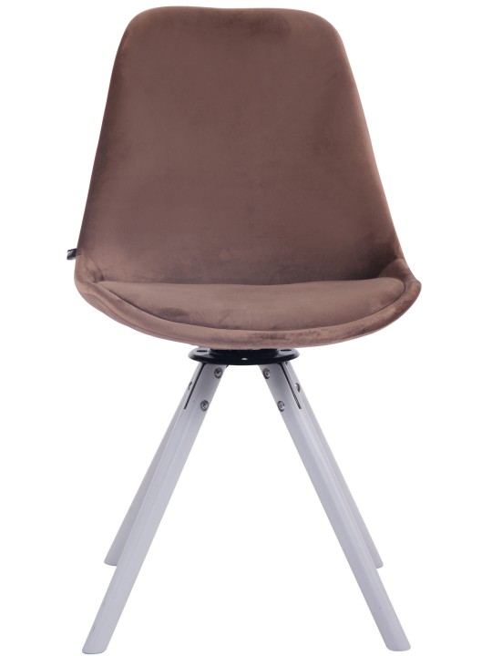 Silla de comedor redonda de terciopelo Troyes, marrón Silla de comedor redonda de terciopelo Troyes, marrón