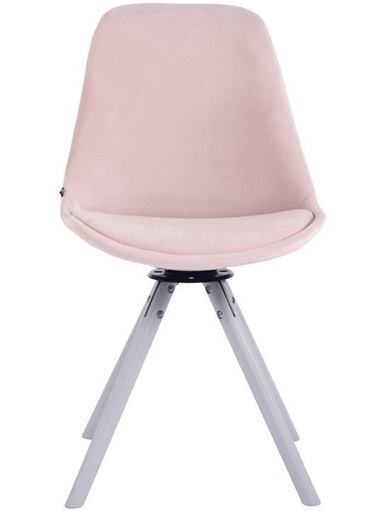 Silla de comedor redonda de terciopelo Troyes, rosa