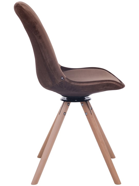 Silla de comedor Troyes terciopelo redonda natural, marrón Silla de comedor Troyes terciopelo redonda natural, marrón