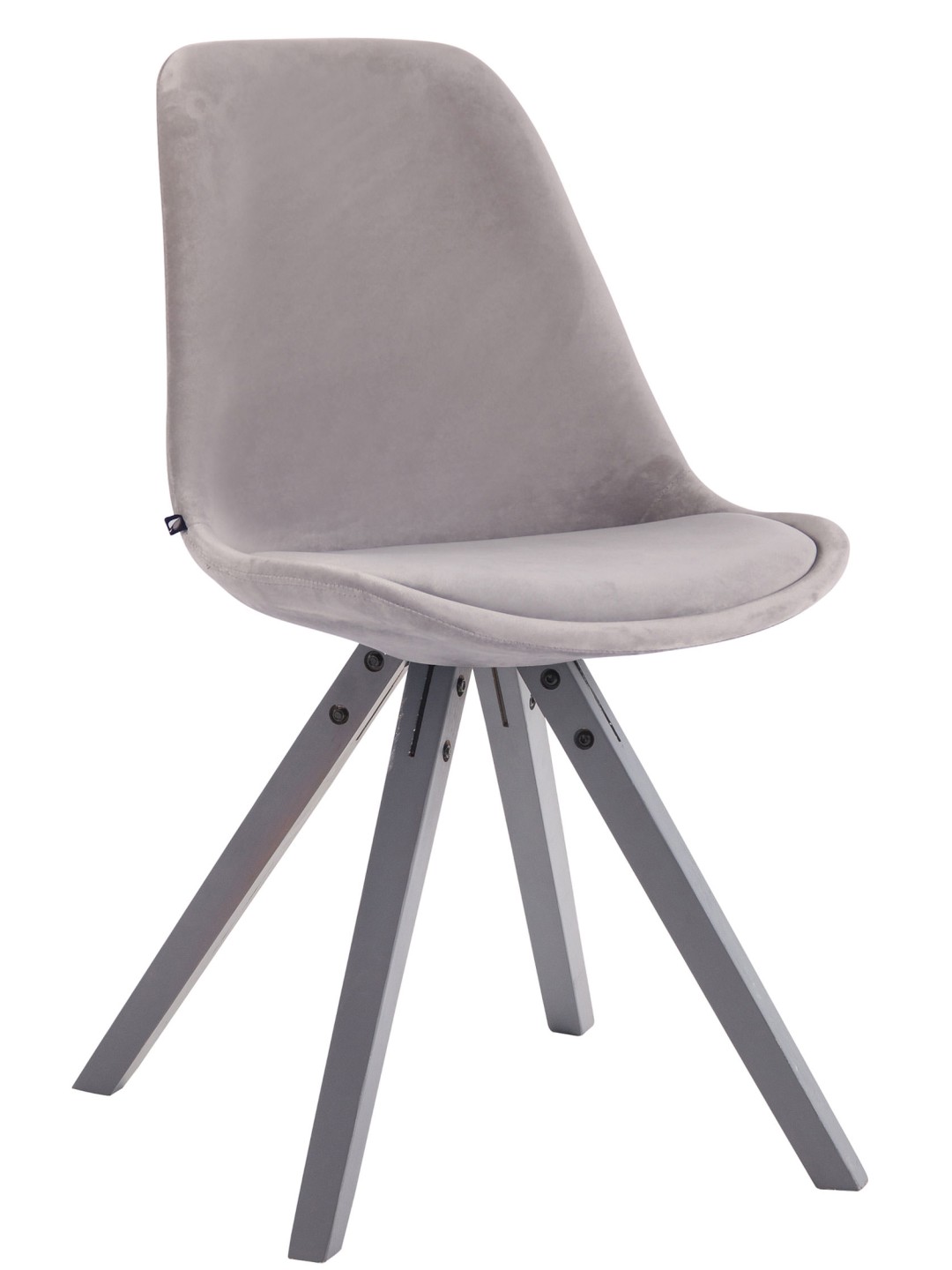 Silla de visita cuadrada de terciopelo Toulouse, gris