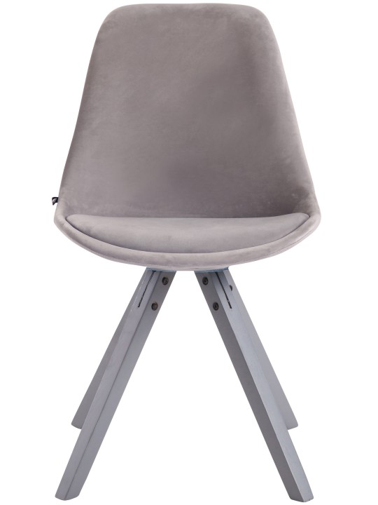 Silla de visita cuadrada de terciopelo Toulouse, gris