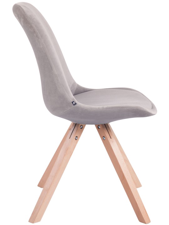 Silla de visita Toulouse terciopelo cuadrada natura, gris Silla de visita Toulouse terciopelo cuadrada natura, gris