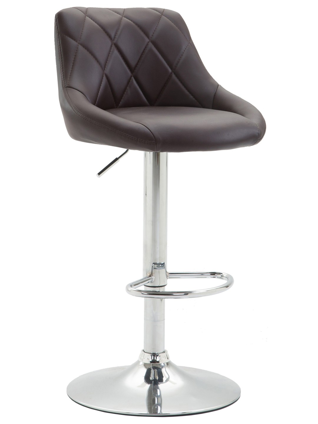 Taburete de bar Lazio piel sintética cromado, marrón