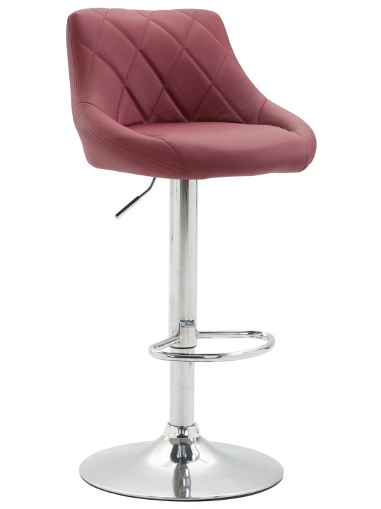 Taburete de bar Lazio piel sintética cromado, burdeos
