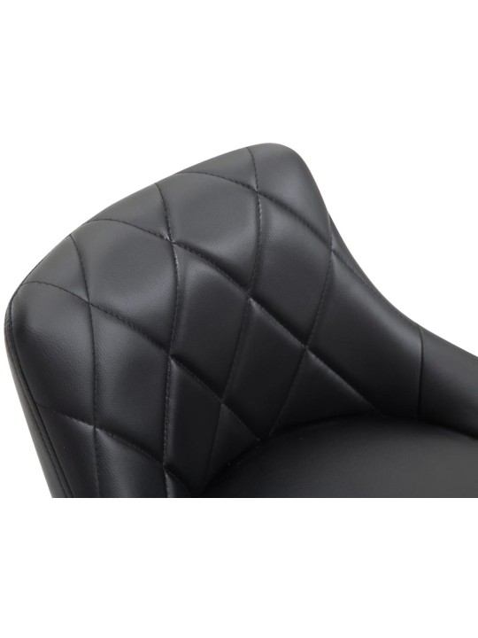 Juego de 2 taburetes de bar Lazio piel sintética C, negro