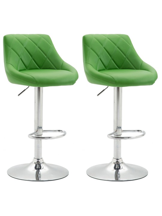 Juego de 2 taburetes de bar Lazio piel sintética C, verde Juego de 2 taburetes de bar Lazio piel sintética C, verde