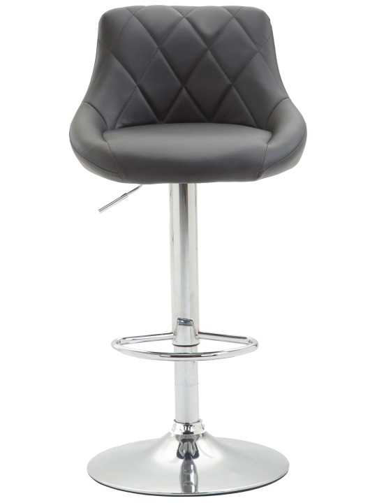 Juego de 2 taburetes de bar Lazio piel sintética C, gris Juego de 2 taburetes de bar Lazio piel sintética C, gris