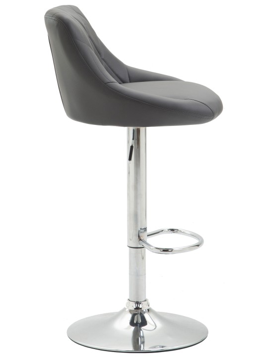Juego de 2 taburetes de bar Lazio piel sintética C, gris Juego de 2 taburetes de bar Lazio piel sintética C, gris