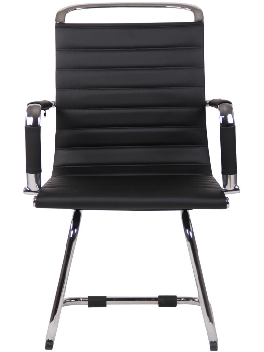 Silla de visita Balve símil piel, negro