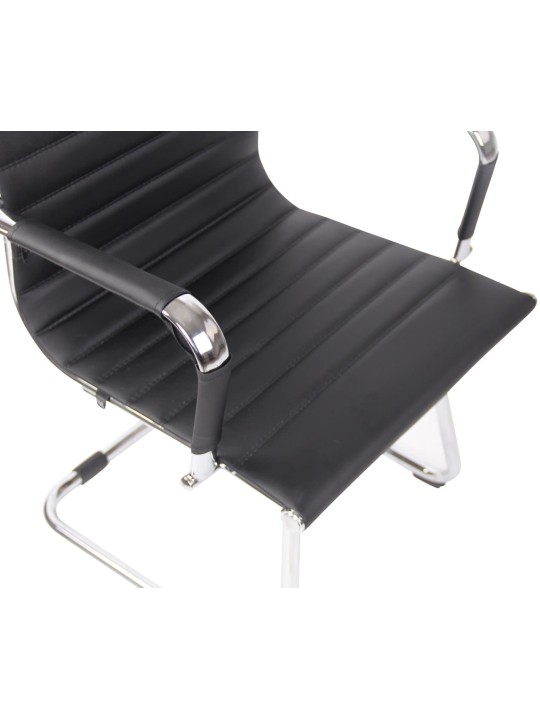 Silla de visita Balve símil piel, negro
