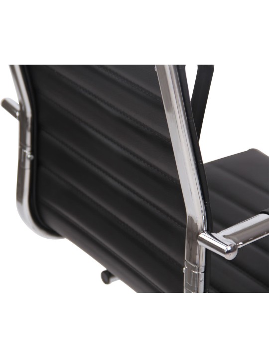 Silla de visita Balve símil piel, negro