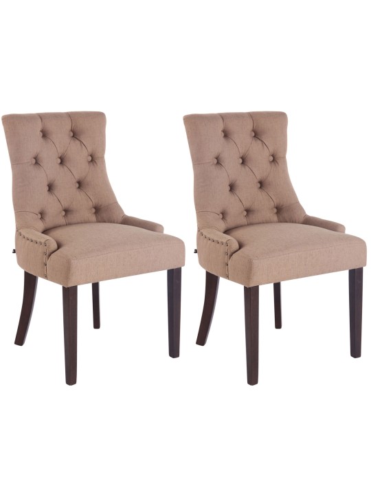 Juego de 2 sillas de comedor Aberdeen tela antigua, taupe