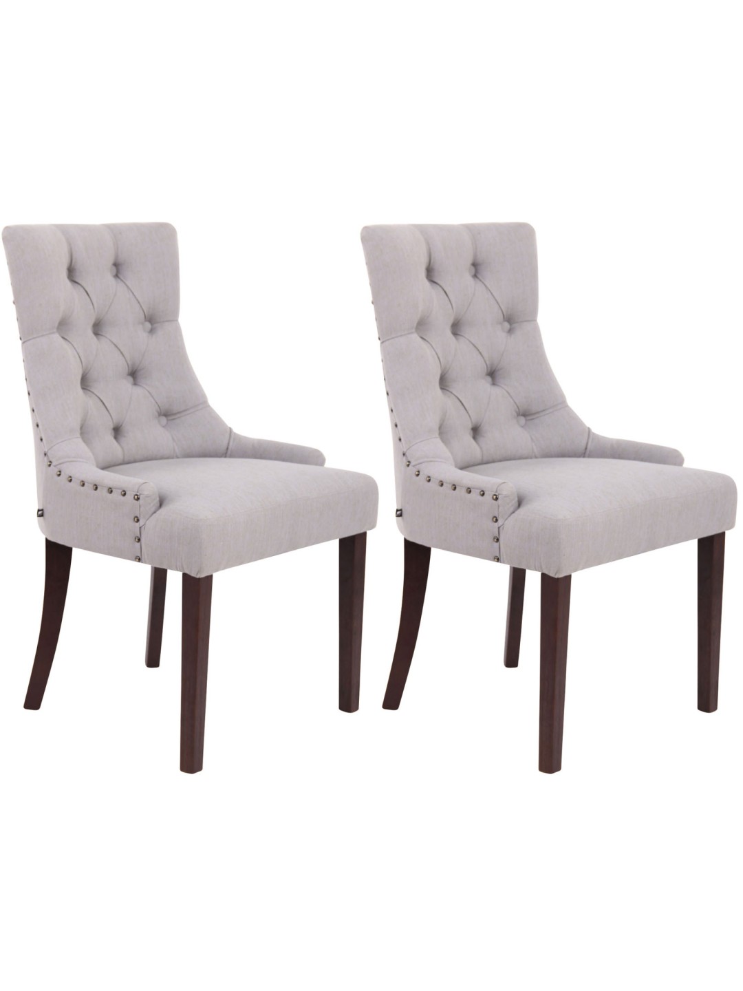 Juego de 2 sillas de comedor Aberdeen tela antigua, gris