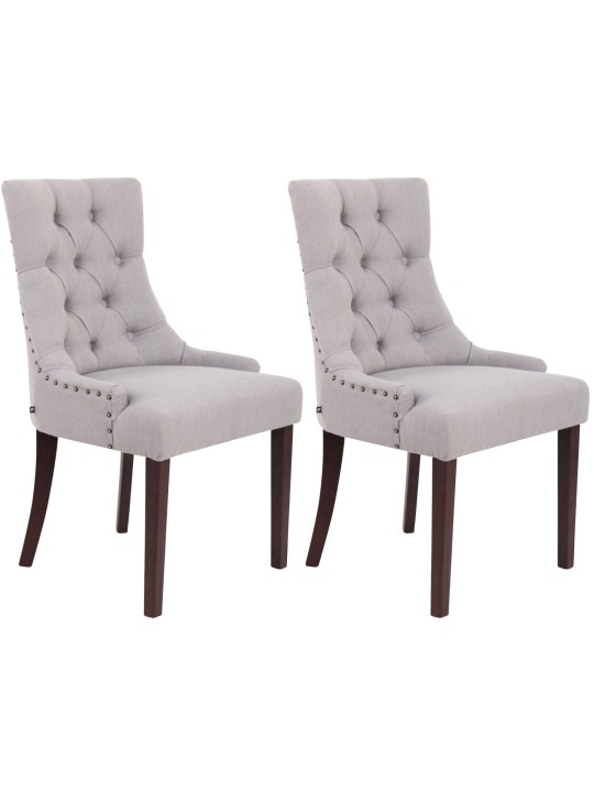 Juego de 2 sillas de comedor Aberdeen tela antigua, gris