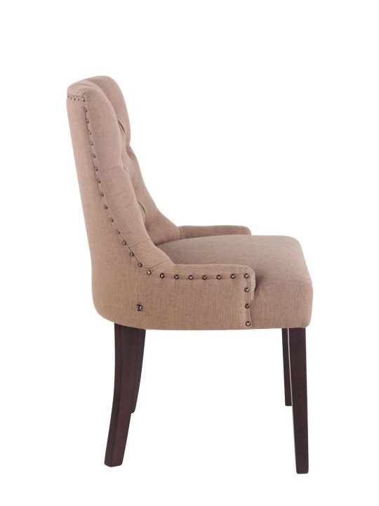 Juego de 2 sillas de comedor Aberdeen tela antigua, taupe